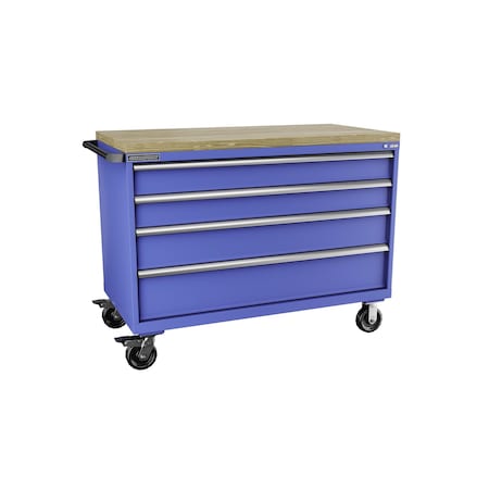 Champion Tool Storage Tool Cabinet, 4 Drawer, Blue, Steel, 56-1/2 in W x 28-1/2 in D x 43-1/4 in H, D15000401ILMB8BBT-BB D15000401ILMB8BBT-BB